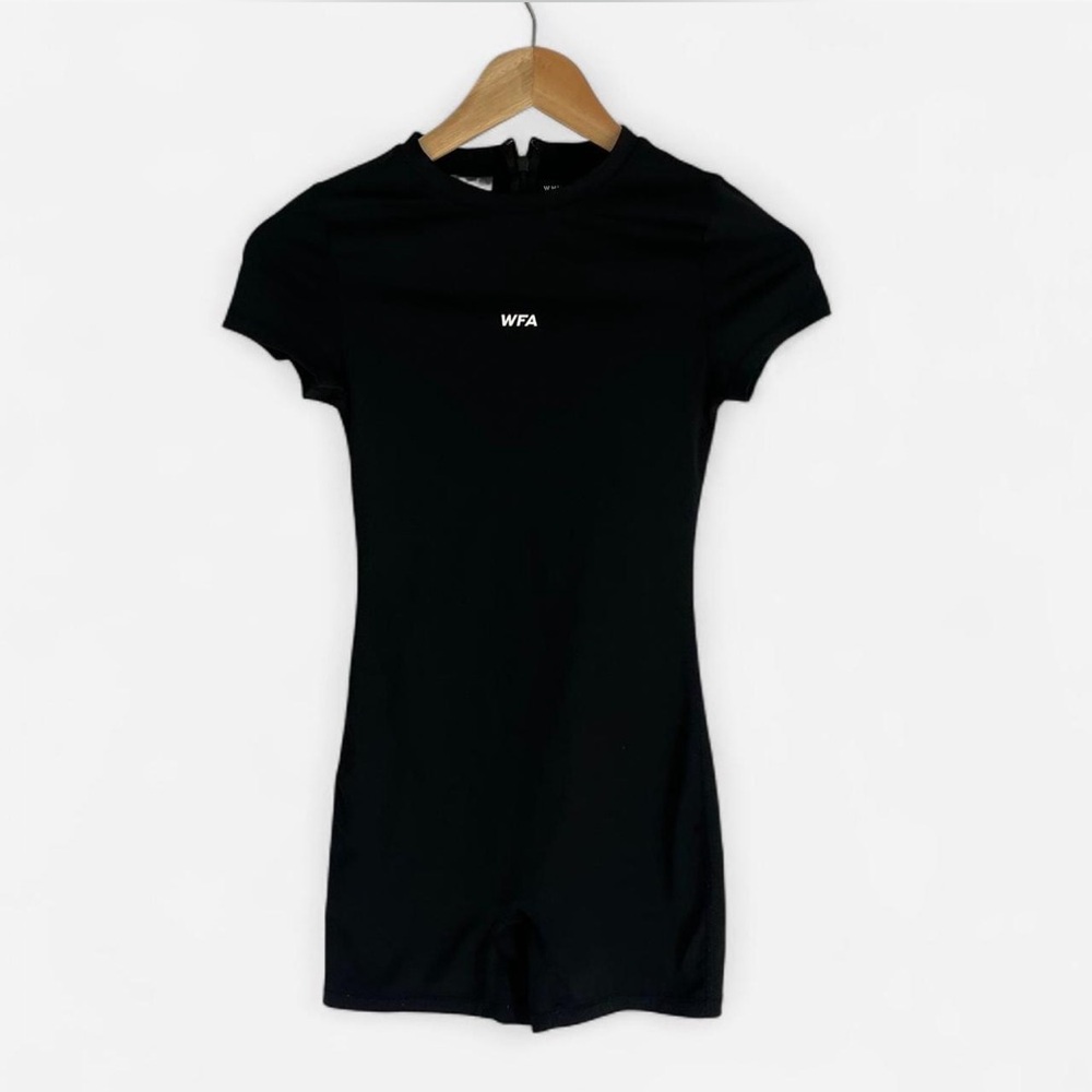 White Fox Black Short Sleeve Romper